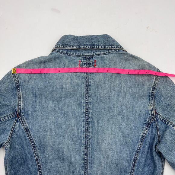 Guess Womens Vintage 90s Y2K Denim Snap Button Grunge Long Sleeve Dress Sz M - Picture 14 of 14